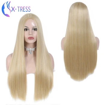 Natural Blonde Wig Synthetic Straight Hair 12 Color Available X-TRESS Heat Resistant Soft Hair Halloween Cosplay Wig For Women
Natural Blonde Wig Synthetic Straight Hair 12 Color Available X-TRESS Heat Resistant Soft Hair Halloween Cosplay Wig For Women