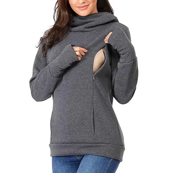 Pregnant Women Breast Feeding Warm Nursing Casual Long Sleeve Winter Pocket Polyester Dual Zipper Maternity Hoodie Shopping 
Pregnant Women Breast Feeding Warm Nursing Casual Long Sleeve Winter Pocket Polyester Dual Zipper Maternity Hoodie Shopping