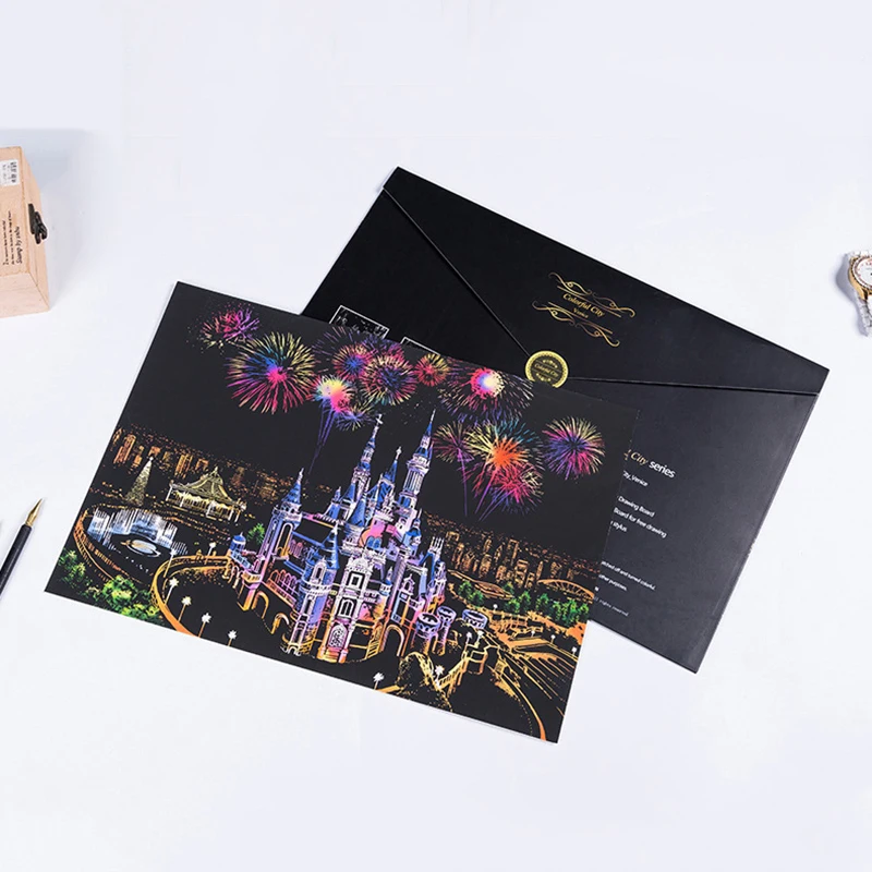 1Pcs Magic Colorful Drawing Board Paper Painting Scraping Children Kids learning Education Toys Painting Doodle Scratch Toys
1Pcs Magic Colorful Drawing Board Paper Painting Scraping Children Kids learning Education Toys Painting Doodle Scratch Toys