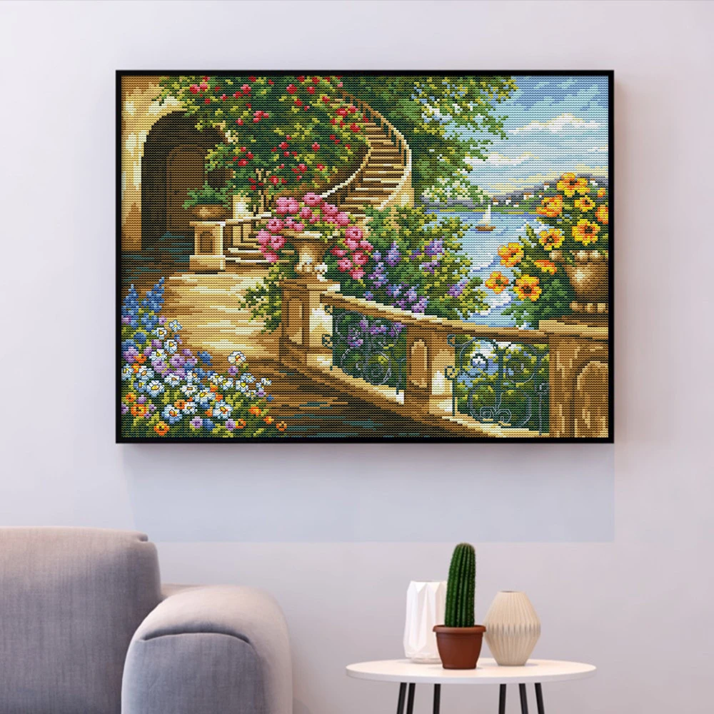 HUACAN Cross Stitch Flower Scenery Needlework Sets For Full Kits White Canvas DIY Embroidery Spring Landscape Home Decor 14CT
HUACAN Cross Stitch Flower Scenery Needlework Sets For Full Kits White Canvas DIY Embroidery Spring Landscape Home Decor 14CT