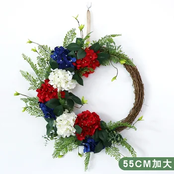 55cm Hydrangea Wreath Door Ornaments United States National Day-Color Combination Supply
55cm Hydrangea Wreath Door Ornaments United States National Day-Color Combination Supply