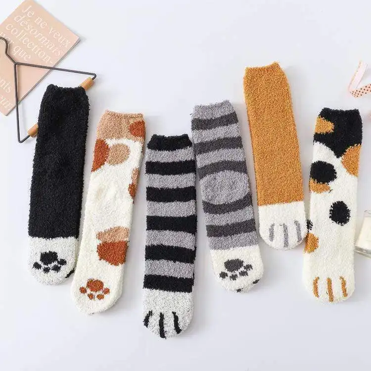 1 пара милые носки зимние детские кошачьи когти с принтом в виде героев