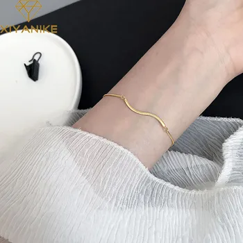 XIYANIKE 925 Sterling Silver New Korean Style Design Golden Water Wave Bracelet Minimalist Retro Fashion Jewelry Браслет Gifts
XIYANIKE 925 Sterling Silver New Korean Style Design Golden Water Wave Bracelet Minimalist Retro Fashion Jewelry Браслет Gifts