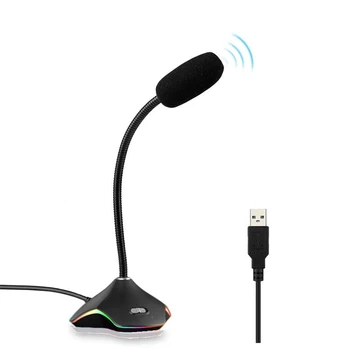 Desktop Condenser Microphone 360° HD Noise USB Colorful-ray Meeting Computer Game 3.5mm RGB Microphone For PC Desktop Notebook
Desktop Condenser Microphone 360° HD Noise USB Colorful-ray Meeting Computer Game 3.5mm RGB Microphone For PC Desktop Notebook