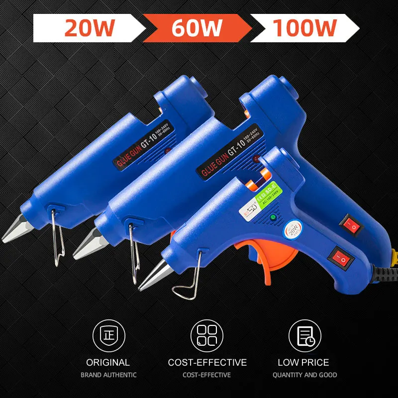 60w/100w Fast Heating Efficiency 11mm Electric Hot Melt Glue Gun 20w Repair Tool 100v-240v Constant Temperature with Al Nozzle
60w/100w Fast Heating Efficiency 11mm Electric Hot Melt Glue Gun 20w Repair Tool 100v-240v Constant Temperature with Al Nozzle