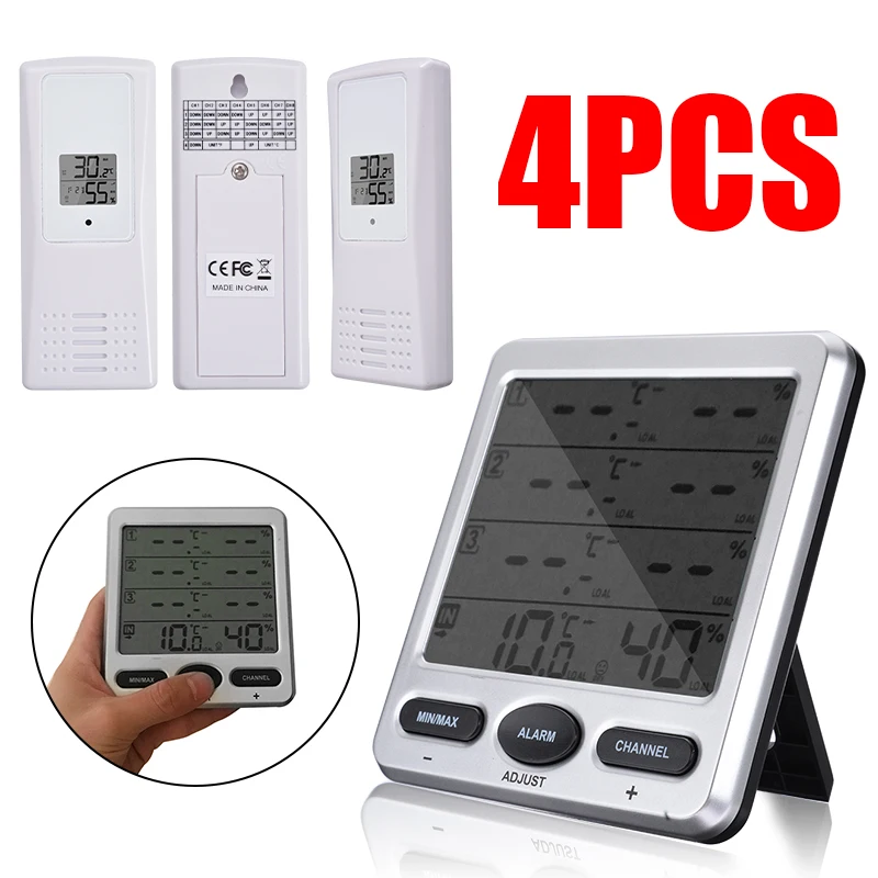 LCD Digital Thermometer Hygrometer With 3 Remote Sensor Hygrometer Wire Indoor Outdoor Temperature Analysis Instruments
LCD Digital Thermometer Hygrometer With 3 Remote Sensor Hygrometer Wire Indoor Outdoor Temperature Analysis Instruments