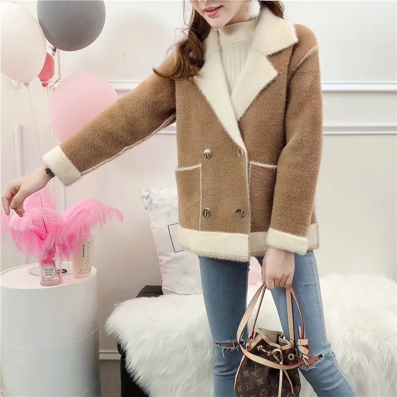 Pocket Fur Collar Jacket Autumn Coat Women 2019 Winter Warm Coat Female Short Jacket Mink-like Velvet Knitted Cardigan Women
Pocket Fur Collar Jacket Autumn Coat Women 2019 Winter Warm Coat Female Short Jacket Mink-like Velvet Knitted Cardigan Women