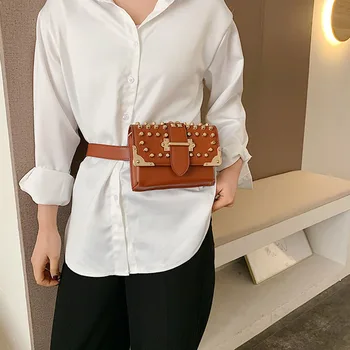 Pu Leather Waist Bags Ladies Belt rivet Bag Women Chain Pouch Wallet Small Travel Hip Chest Pack Bum
Pu Leather Waist Bags Ladies Belt rivet Bag Women Chain Pouch Wallet Small Travel Hip Chest Pack Bum