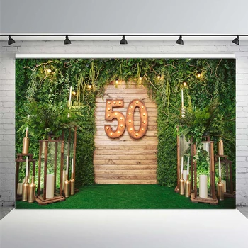 Photography Backdrop Happy 50th Birthday Spring Green Leaf Wall Wedding Party Decoration Background for Photo Studio
Photography Backdrop Happy 50th Birthday Spring Green Leaf Wall Wedding Party Decoration Background for Photo Studio