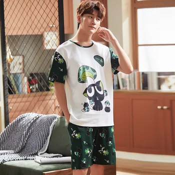 Pajamas Men 's Short-Sleeved Autumn and Summer Green Middle-aged Spring and Autumn Men 's Pajamas Students Thin Casual Home Serv
Pajamas Men 's Short-Sleeved Autumn and Summer Green Middle-aged Spring and Autumn Men 's Pajamas Students Thin Casual Home Serv