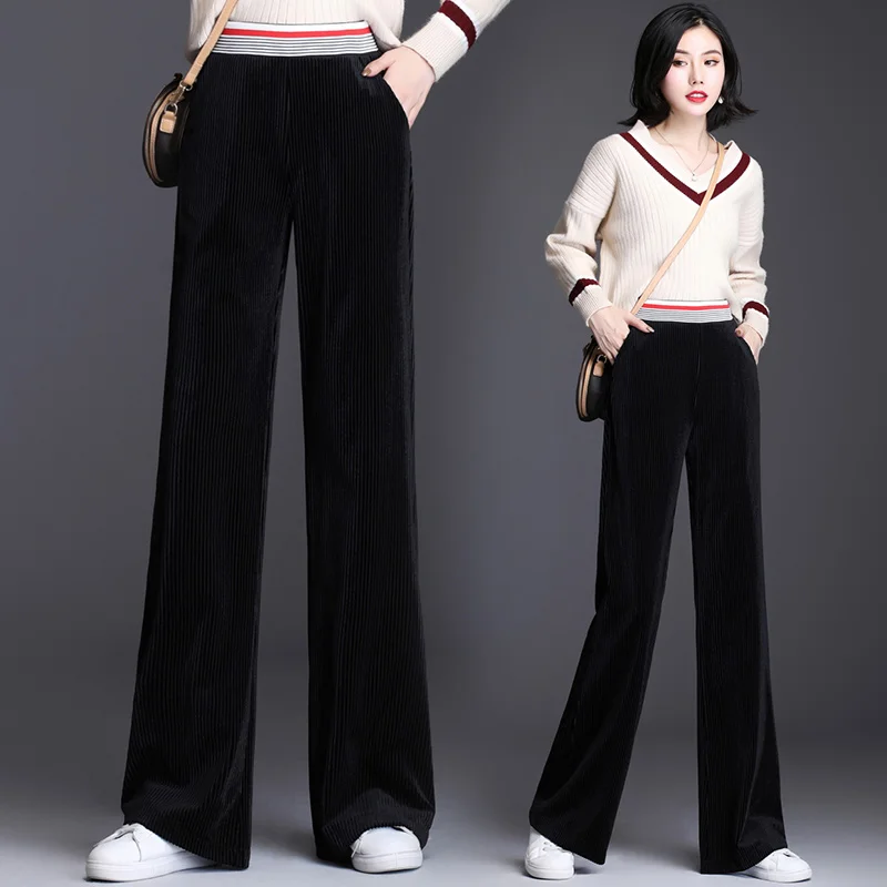 Black 2020 Loose Winter Fashion Striped High Waist Gold Velvet Pants Women Straight Trousers For Women Casual Wide Leg Pants
Black 2020 Loose Winter Fashion Striped High Waist Gold Velvet Pants Women Straight Trousers For Women Casual Wide Leg Pants