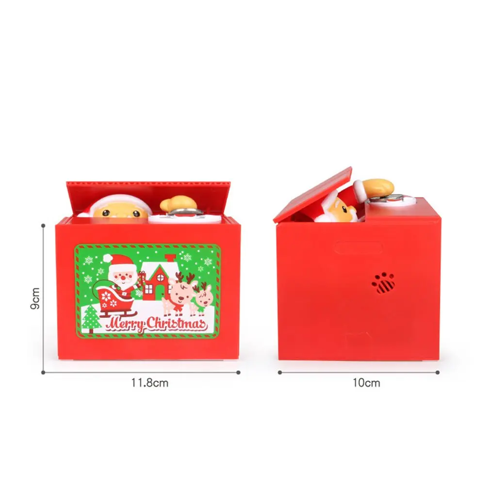merry christmas money box santa claus piggy bank steal coin