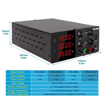 DC Power Supply Adjustable 120v 3a 4-digit Precision Adjustment 30v 10a 60v 5a Awitching Power Supply With USB
DC Power Supply Adjustable 120v 3a 4-digit Precision Adjustment 30v 10a 60v 5a Awitching Power Supply With USB