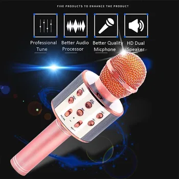 WS858 Wireless Karaoke Microphone Speaker Portable Bluetooth Home KTV Singing Handheld & Music Player Mic For Ios Andriod Phone
WS858 Wireless Karaoke Microphone Speaker Portable Bluetooth Home KTV Singing Handheld & Music Player Mic For Ios Andriod Phone