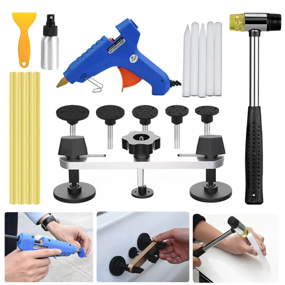 Paintless Car Dent Repair Tools Glue Puller Glue Gun Dent Tabs Dent Removal Tools Kit
Paintless Car Dent Repair Tools Glue Puller Glue Gun Dent Tabs Dent Removal Tools Kit
