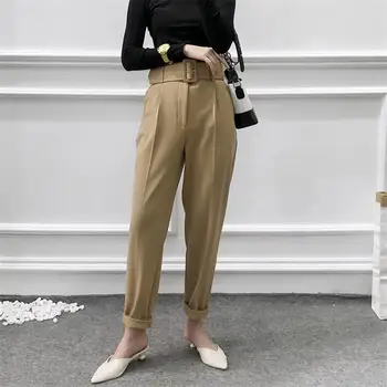 Office Lady Suit Pants with Belt Women High Waist Solid Work Trousers Fashion Pockets Long Pants 2020 High Quality Free Shiping
Office Lady Suit Pants with Belt Women High Waist Solid Work Trousers Fashion Pockets Long Pants 2020 High Quality Free Shiping