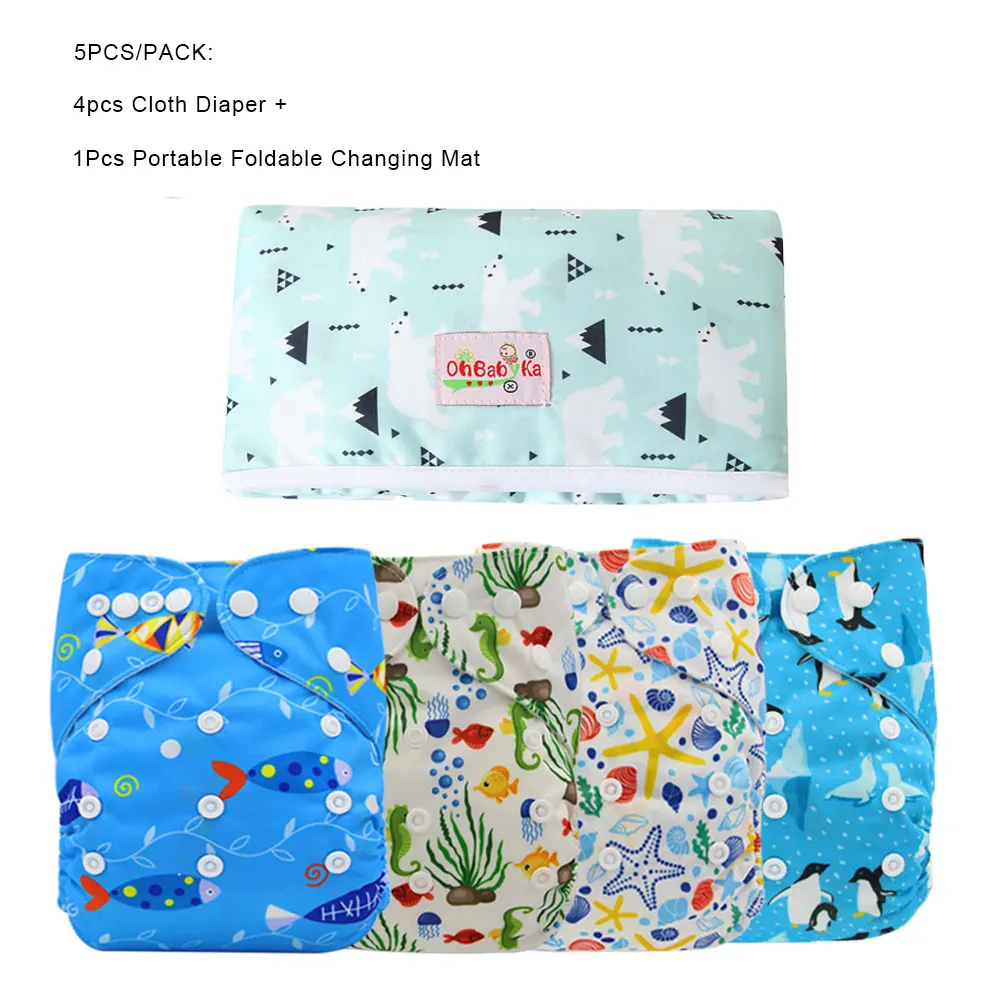 Reusable Nappies Baby Pocket Cloth Diapers Washable Adjustable Reusable Diaper Cover One Size 4pcs+1pc Changing Pad
Reusable Nappies Baby Pocket Cloth Diapers Washable Adjustable Reusable Diaper Cover One Size 4pcs+1pc Changing Pad