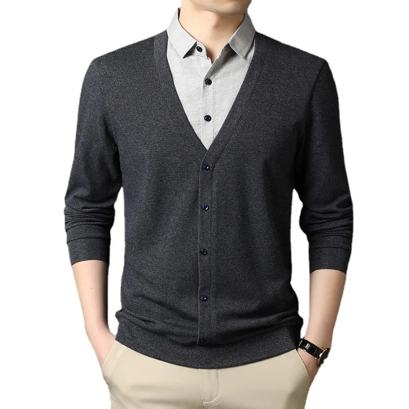 Sweater Men Fashion Solid Color Shirt Collar Fake Two Pieces Pull Homme 2021 Spring Pullover Sweaters Business Casual Clothes
Sweater Men Fashion Solid Color Shirt Collar Fake Two Pieces Pull Homme 2021 Spring Pullover Sweaters Business Casual Clothes