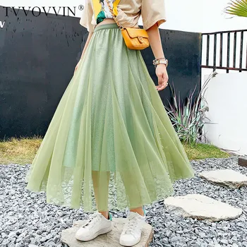 TVVOVVIN 2020 New Spring Summer High Waist Gradient Color Mesh Skirt Women Korea Loose A-line Temperament Bottom Tide PD923
TVVOVVIN 2020 New Spring Summer High Waist Gradient Color Mesh Skirt Women Korea Loose A-line Temperament Bottom Tide PD923