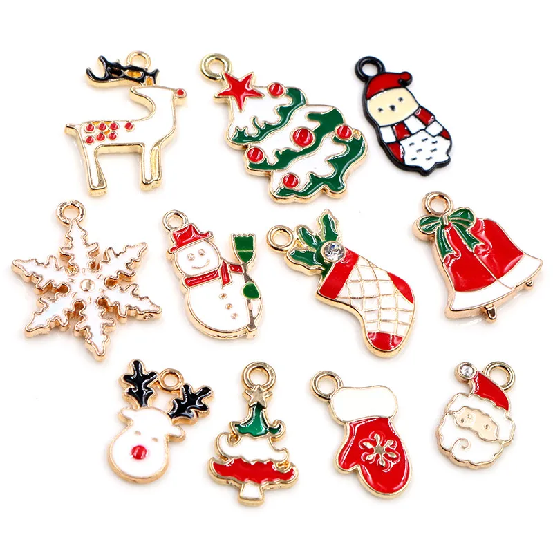 10pcs Enamel Christmas Charm Pendant for DIY Jewelry Making Necklace Bracelet Earring Findings Alloy Craft Jewelry Supplies 10pcs Enamel Christmas Charm Pendant for DIY Jewelry Making Necklace Bracelet Earring Findings Alloy Craft Jewelry Supplies