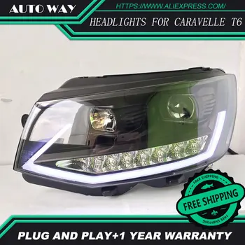 

Car Styling H7 Head Lamp case for VW Caravelle T6 Headlights Caravelle 2017 2018 LED Headlight DRL Lens Double Beam Bi-Xenon