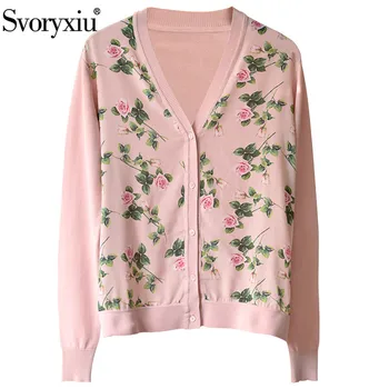 Svoryxiu Designer Summer Silk Rose Flower Print Patchwork Knitting Cardigan Women's Long Sleeve V-Neck Casual Thin Cardigan Tops
Svoryxiu Designer Summer Silk Rose Flower Print Patchwork Knitting Cardigan Women's Long Sleeve V-Neck Casual Thin Cardigan Tops