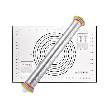 17 Inch Rolling Pin And Chopping Board Silicone Fixed Pin Kneading Stainless Pad Adjustable Thickness Steel
17 Inch Rolling Pin And Chopping Board Silicone Fixed Pin Kneading Stainless Pad Adjustable Thickness Steel