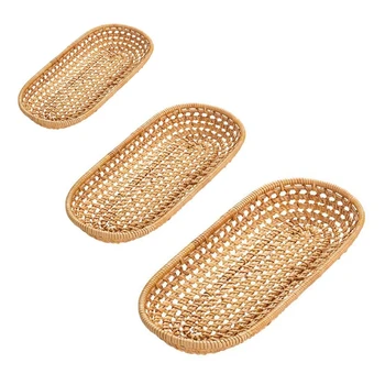 Wicker Rattan Basket Hand Woven Bread Tray Tabletop Food Fruit Vegetables Restaurant Serving Breakfast Display
Wicker Rattan Basket Hand Woven Bread Tray Tabletop Food Fruit Vegetables Restaurant Serving Breakfast Display