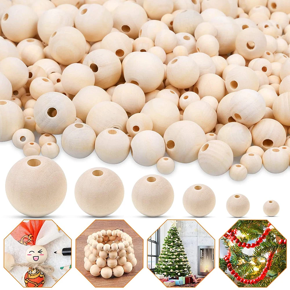 DIY Natural Wood Charm Round Beads 4-30mm Spacer Wooden Beads Eco-Friendly Unfinished Round Balls Lead-Free For Jewelry Making 
DIY Natural Wood Charm Round Beads 4-30mm Spacer Wooden Beads Eco-Friendly Unfinished Round Balls Lead-Free For Jewelry Making