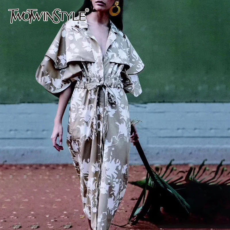 TWOTWINSTYLE Print Elegant The Dress Women V Neck Ruffles Sleeve High Waist Drawstring Bandages Long Summer Dresses Female 2020
TWOTWINSTYLE Print Elegant The Dress Women V Neck Ruffles Sleeve High Waist Drawstring Bandages Long Summer Dresses Female 2020