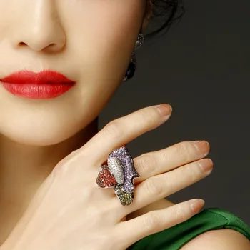 Beautiful Big Flower Rings Mix color Zircon Bohemia Trendy Jewelry Top Quality Large Ring for party
Beautiful Big Flower Rings Mix color Zircon Bohemia Trendy Jewelry Top Quality Large Ring for party