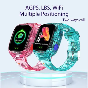 2019 Children Sport Smart Watch Remote Monitoring Waterproof WIFI A-GPS Position Transpant Safe Silicone Wirst Band Kids Watch