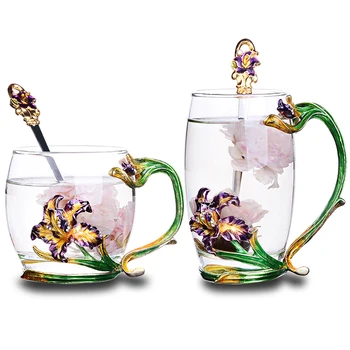 Color Enamel Glass Coffee Mugs With Spoon Tea Milk Cups Dovetail Flower Europe Style Drinkware
Color Enamel Glass Coffee Mugs With Spoon Tea Milk Cups Dovetail Flower Europe Style Drinkware