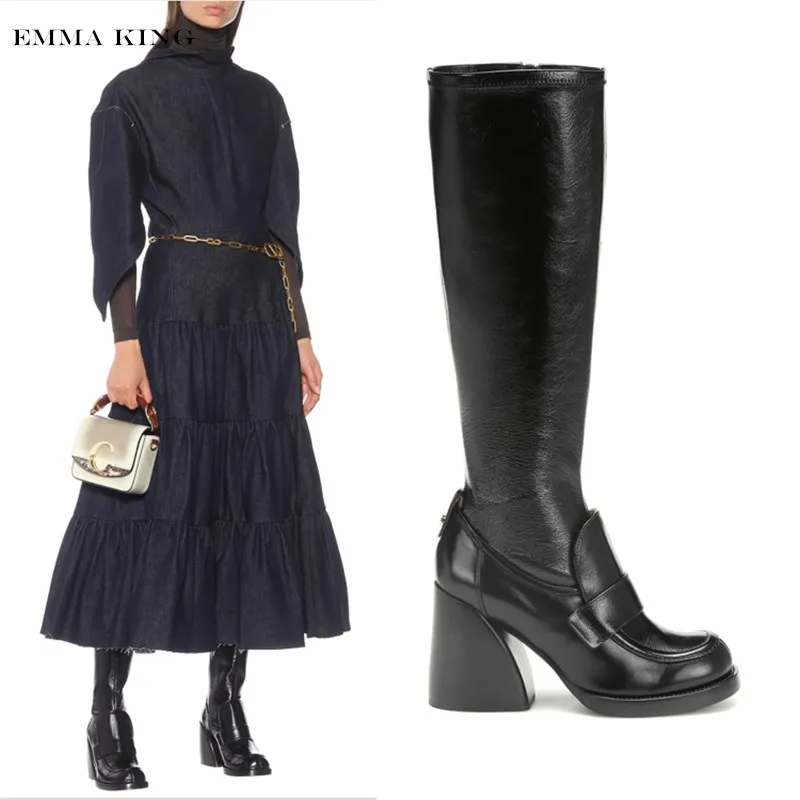 2020 New Winter Real Leather Vintage Cowboy Boots Motorcycle Knee High Boots For Ladies Women Chunky Heels Round Toe 
2020 New Winter Real Leather Vintage Cowboy Boots Motorcycle Knee High Boots For Ladies Women Chunky Heels Round Toe