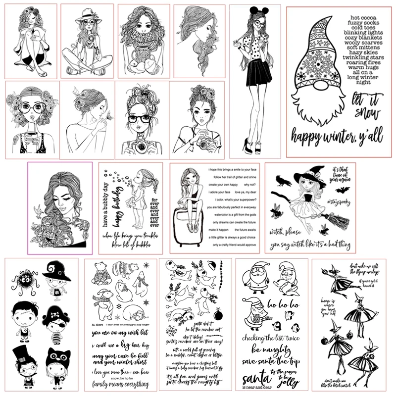 Girl Santa Clause Reindeer Transparent Silicone Clear Stamp for Scrapbooking DIY Craft Decoration Witch Soft Stamp New 2019
Girl Santa Clause Reindeer Transparent Silicone Clear Stamp for Scrapbooking DIY Craft Decoration Witch Soft Stamp New 2019