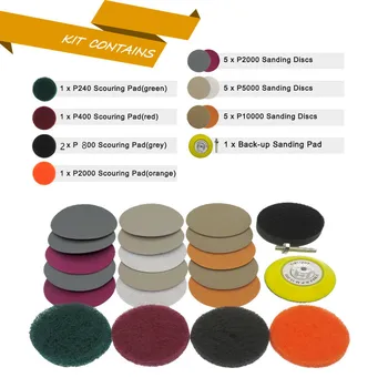 20pcs Car Headlight Headlamp Polishing Scouring Pad Sanding Disc Restoration Kit For Electric Drill
20pcs Car Headlight Headlamp Polishing Scouring Pad Sanding Disc Restoration Kit For Electric Drill