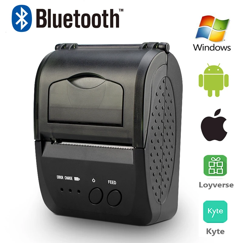 Карманный миниатюрный Bluetooth термопринтер 58 мм Pos для чеков портативный