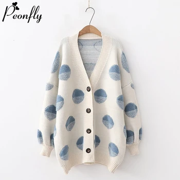 PEONFLY 2019 Winter Sweater Women Long Cardigans Knit Jackets Oversize Sweaters Single Breasted Dot Loose Female Cardigans
PEONFLY 2019 Winter Sweater Women Long Cardigans Knit Jackets Oversize Sweaters Single Breasted Dot Loose Female Cardigans