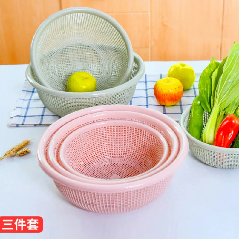 Circle Hollow out Washing Vegetable Basket Three-piece Set Plastic Kitchen Fruit & Vegetable Washing Basin Drain Basket Househol
Circle Hollow out Washing Vegetable Basket Three-piece Set Plastic Kitchen Fruit & Vegetable Washing Basin Drain Basket Househol
