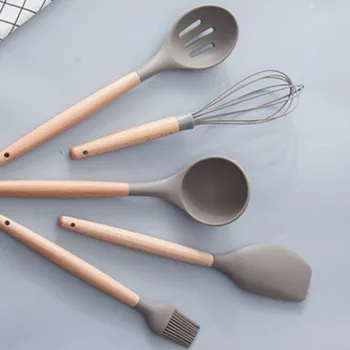 High Quality Wooden Silicone Kitchen Utensil Nonstick Utensils Cooking Ladle Turner Spatula Tong Cookware Baking Gadget Tool
High Quality Wooden Silicone Kitchen Utensil Nonstick Utensils Cooking Ladle Turner Spatula Tong Cookware Baking Gadget Tool