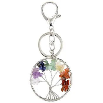 FYJS Unique Healing Chakra Jewelry Silver Plated Circle Lobster Clasp Tree of Life Colorful Rainbow Stones Key Chain
FYJS Unique Healing Chakra Jewelry Silver Plated Circle Lobster Clasp Tree of Life Colorful Rainbow Stones Key Chain