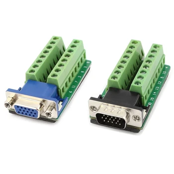 D-SUB DB15 Female 15Pin Jack Port to Terminal Breakout Board Connector & VGA Male 3Row 15Pin Plug to Terminal
D-SUB DB15 Female 15Pin Jack Port to Terminal Breakout Board Connector & VGA Male 3Row 15Pin Plug to Terminal