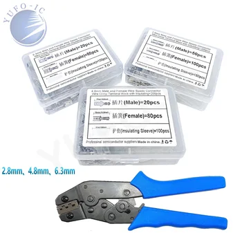 2.8mm 4.8mm 6.3mm Female Male Spade Crimp Terminal kit Wire Connector block Insulating Sleeve for 22-16 AWG 0.5mm2-1.5mm2 pliers
2.8mm 4.8mm 6.3mm Female Male Spade Crimp Terminal kit Wire Connector block Insulating Sleeve for 22-16 AWG 0.5mm2-1.5mm2 pliers