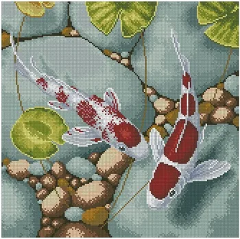 11/14/16/18/22/25/28ct Beautiful Lovely Counted Cross Stitch Kit Two Fishes Carp Fish Goldfish Goldfishes and Lotus 
11/14/16/18/22/25/28ct Beautiful Lovely Counted Cross Stitch Kit Two Fishes Carp Fish Goldfish Goldfishes and Lotus