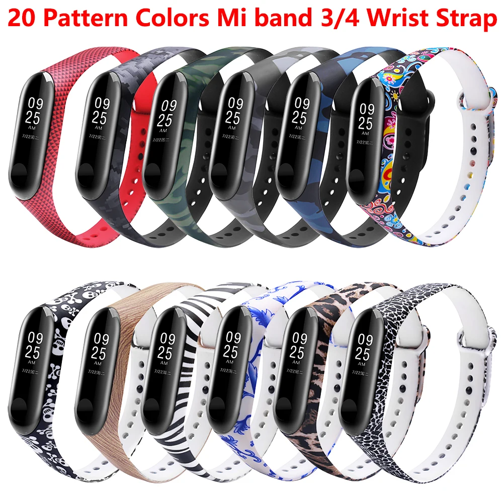 Цветной браслет mi band 3 4 с цветочным принтом сменный ремешок для умного браслета