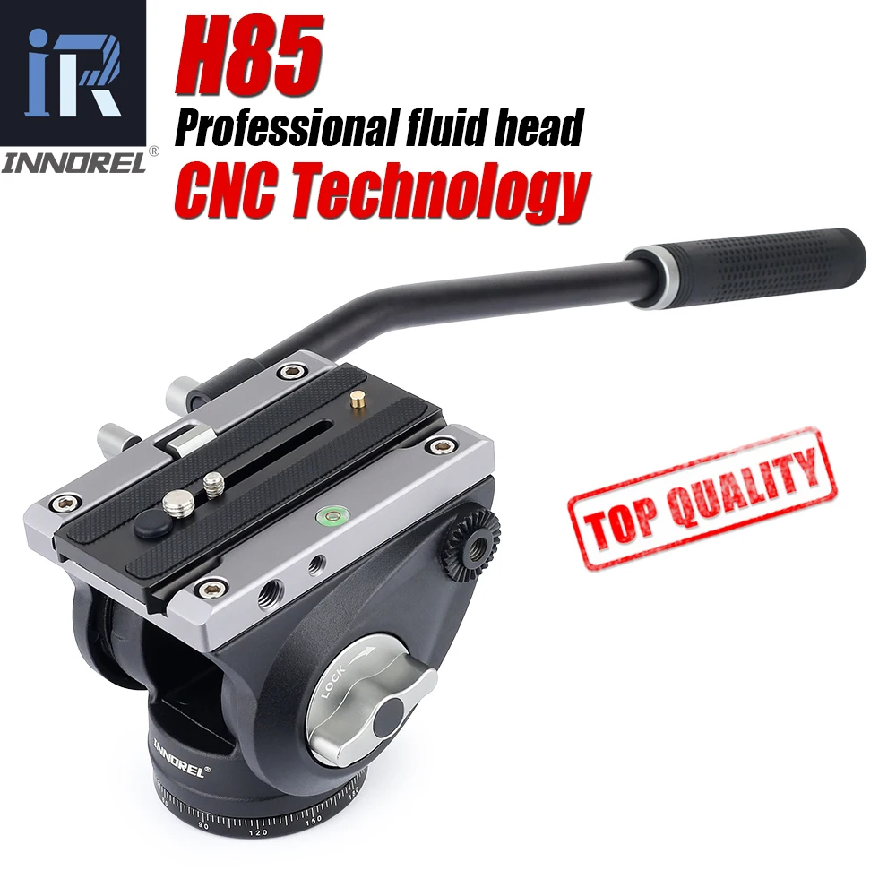 

H85 CNC technology Video Fluid Head 10kg load Hydraulic Damping adjustable Tripod Heads Manfrotto 501PL Q. R. Plate for Monopod