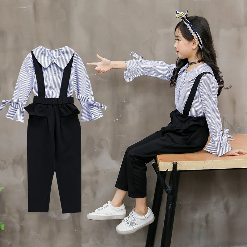 Girls Stripes Suspender Pants Set Spring And Autumn 2020 New Style Big Boy Two-Piece Set Childrenswear CHILDREN'S Suit
Girls Stripes Suspender Pants Set Spring And Autumn 2020 New Style Big Boy Two-Piece Set Childrenswear CHILDREN'S Suit