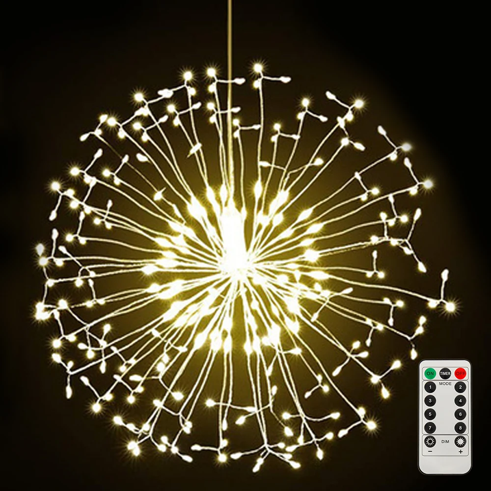 200LEDs DIY LED Fairy String Light 8 Modes Hanging Starburst Holiday Light with Remote Control Decoration Outdoor Twinkle Light
200LEDs DIY LED Fairy String Light 8 Modes Hanging Starburst Holiday Light with Remote Control Decoration Outdoor Twinkle Light