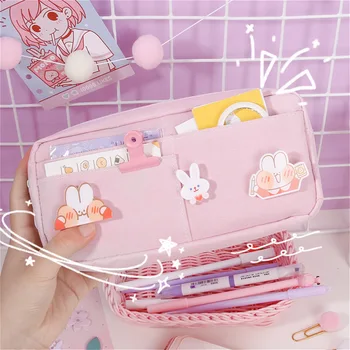 Kawaii Large Pencil Case Stationery Storage Bags Canvas Pencil Bag Cute Makeup Bag School Supplies For Girl Kids Gift Badge
Kawaii Large Pencil Case Stationery Storage Bags Canvas Pencil Bag Cute Makeup Bag School Supplies For Girl Kids Gift Badge