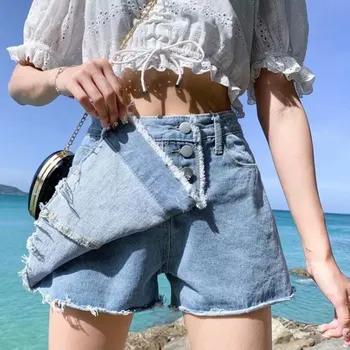 Skirt Denim Shorts White Korean Vintage Wide Leg High Waist Female Loose Women's Summer Shorts Jeans Button 
Skirt Denim Shorts White Korean Vintage Wide Leg High Waist Female Loose Women's Summer Shorts Jeans Button